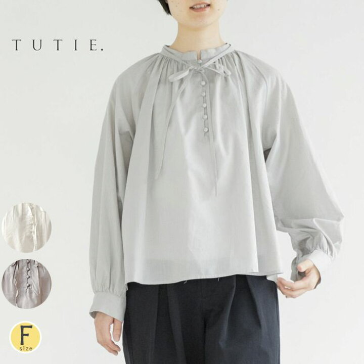 楽天市場】【セール40％】TUTIE ツチエ 襟リボン付きワイドブラウス 