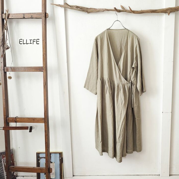 楽天市場】【セール30％】ELLIFE エリフェ リネンカシュクールロング  