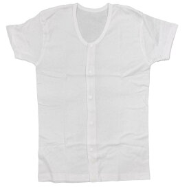 【名入れ刺繍無料】紳士 シニア 高齢者 半袖 前開き 肌着 ワンタッチ プラスチックホック スナップボタン 介護 入院 シニア 高齢者シニアファッション 父の日 敬老の日 プレゼント 入院、介護施設、デイサービスに