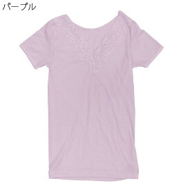 レディース 高齢者 シニア向け 半袖 綿 肌着 フライス3分袖 レース付き LC 大きいサイズ 刺繍 名入れ 敬老の日 母の日のギフトにも 高齢者向け ファッション 70代 80代の老人 介護 施設 シニア