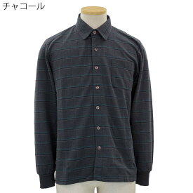 シニアファッション 80代 70代 90代 秋冬 トップス あったか 裏起毛 鹿の子 前開き 長袖 ななめボタンホール ニット シャツ 敬老の日 おじいちゃん おすすめ 通販 介護 施設 デイサービス 名入れ 高齢者