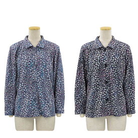 ストレッチ ななめ 大きめボタン ちりめん ニット ブラウス 日本製 春秋 レディース シニア 70代 80代 90代 服 高齢者 女性 普段着 部屋着 お年寄り おしゃれ着 外出着 婦人 敬老の日 母の日 シニアファッション