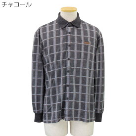 シニアファッション 80代 70代 90代 秋冬 トップス 長袖 全開 マジックテープ ワンタッチ あったか やわらか ピーチ起毛 ニット シャツ MC 敬老の日 高齢者 紳士服 おじいちゃん お年寄り 介護 施設 デイサービス