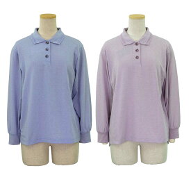 シニアファッション 春夏 婦人 レディース シニア 長袖 ジャガード ポロシャツ LC ●トップス ギフト 高齢者 70代 80代 老人 高齢者 介護向け 90代 施設 介護 お年寄り 高齢者 LC 敬老の日