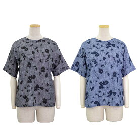 シニアファッション 春夏 高島ちぢみ ストレッチ 5分袖 カットソー Tシャツ 日本製 トップス 散歩・外出に最適 シニア 婦人 レディース 70代 80代 90代 ギフト 婦人服 高齢者 通販 介護 部屋着 外出着 施設用 名入れ