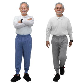 シニアファッション 春夏 薄手 前ファスナー カノコ イージーパンツ 裾リブ 紳士 60代 70代 80代 90代 敬老の日 高齢者 介護 ズボン 男性 おしゃれ 普段着 メンズ シニア 紳士服 おじいちゃん お年寄り 介護施設 デイサービス 名入れ刺繍 父の日 ゴム