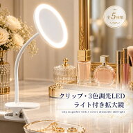 拡大鏡 鏡 化粧 ライト付き 卓上 メイク 10倍 7倍 5倍 3倍 老眼 手鏡拡大鏡 10倍拡大鏡 角度調整 クリッ…