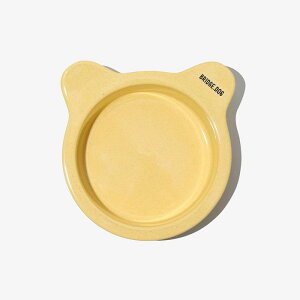 即納【BRIDGE.DOG】BASIC BEAR BOWL(HONEY BEAR)艶あり 韓国 犬用品 ドッググッズ フードウェア 犬お皿 フードボウル 餌皿 水飲み 給水器 餌