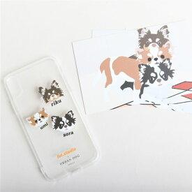 ※予約販売　3匹【fet.studio × URBAN DOG TOKYO】Clear face Iphone case（3匹） 韓国 ブランド かわいい おしゃれ プレゼント 小型犬 おもちゃ うちの子グッズ うちの子 アイフォンケース スマホケース NEW 犬 猫