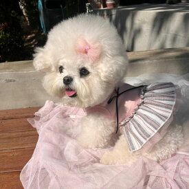 ※予約販売【Hi Yeboo】Vivi Tutu Sleeveless（Pink） 犬服 ドッグウェア 犬の服 小型犬 小型犬服 スリーブレス 犬用品 ドッググッズ 韓国 春