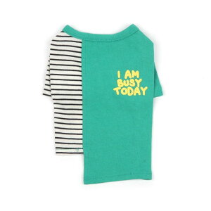 即納【monchouchou】I AM BUSY TODAY T-shirt(グリーン) 韓国 ブランド かわいい おしゃれ プレゼント 小型犬 NEW 春 夏 秋