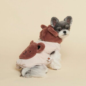 ※予約販売【meaningless】Bodle Padding(Beige / Brown) 犬服 ドッグウェア 犬の服 防寒 冬 冬服 犬用品 ドッググッズ 韓国 小型犬