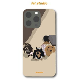 ※予約販売　3匹【fet.studio × URBAN DOG TOKYO】postcard hard Iphone case（3匹） 韓国 ブランド かわいい おしゃれ プレゼント 小型犬 おもちゃ うちの子グッズ うちの子 アイフォンケース スマホケース NEW 犬 猫