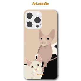 ※予約販売　2匹【fet.studio × URBAN DOG TOKYO】postcard hard Iphone case（2匹） 韓国 ブランド かわいい おしゃれ プレゼント 小型犬 おもちゃ うちの子グッズ うちの子 アイフォンケース スマホケース NEW 犬 猫