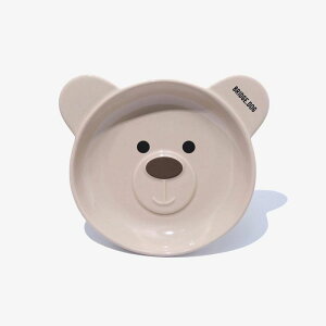 即納【BRIDGE.DOG】BRIDGE BEAR DISH(BEIGE FACE)艶あり 韓国 犬用品 ドッググッズ フードウェア 犬お皿 フードボウル 餌皿 水飲み 給水器 餌