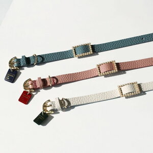 ※予約販売【maison de miu】Square Pearl Collar(Indian Blue) 韓国 ブランド かわいい おしゃれ プレゼント 小型犬 首輪 タオル NEW