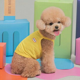 ※予約販売【BITE ME】Ice cool-rop T-shirt（Yellow） 韓国 ブランド かわいい おしゃれ プレゼント 小型犬 NEW 春 夏 秋 ペット用品