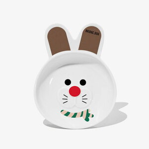 即納【BRIDGE.DOG】BRIDGE CHRISTMAS BUNNY DISH(WHITE)艶あり 韓国 犬用品 ドッググッズ フードウェア 犬お皿 フードボウル 餌皿 水飲み 給水器 食器 犬