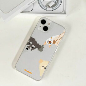 ※予約販売　3匹【fet.studio × URBAN DOG TOKYO】 Clear rascal Iphone case（3匹） 韓国 ブランド かわいい おしゃれ プレゼント 小型犬 おもちゃ うちの子グッズ うちの子 アイフォンケース スマホケース NEW 犬 猫