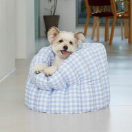 即納【azalea】Check Blue Canele Cushion 犬用品 ドッググッズ ドッグクッション 犬用クッション ペット…