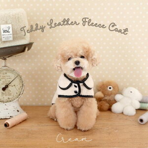 ���[�ynear by us�zTeddy Leather Fleece Coat�iCream�j ���� �h�b�O�E�F�A ���̕� �h�� �~ �~�� ���p�i �h�b�O�O�b�Y ���^�� ���^����