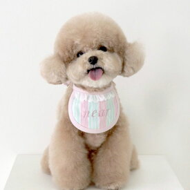 ※予約販売【near by us】my name dog bib（Water Melon） 韓国 ブランド かわいい おしゃれ プレゼント 小型犬 うちの子グッズ うちの子 お揃い NEW 夏 犬