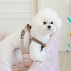 ※予約販売【maison de miu】 Running Mate Harness（Brown） 韓国 ブランド かわいい おしゃれ プレゼント 小型犬 ハーネス うちの子グッズ うちの子 タオル 散歩グッズ NEW 犬