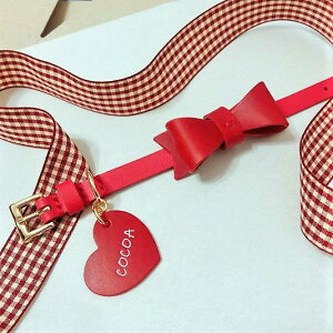 \̔ymaison de miuzSolid Ribbon Collar (Red) ؍ uh 킢  v[g ^  ^I NEW