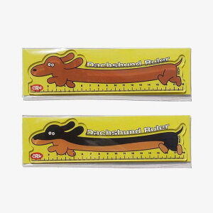 ※予約販売【CRR】Dachs Ruler 韓国 犬用品 ドッググッズ 犬のおもちゃ 知育玩具 プラスチック 18cm 定規 イラスト ダックスフンド