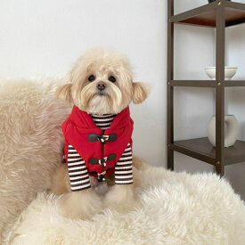 ※予約販売【Bonjour TOU-TOU】Classic duffel padding（Red） 韓国 ブランド かわいい おしゃれ プレゼント 小型犬 NEW 秋 冬 便利 犬 雨