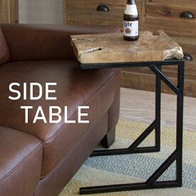 【サイドテーブル】 スチールテーブル ミニテーブル ベッドサイドテーブル ナイトテーブル サイドワゴン 補助テーブル 天然木 table ヴィンテージ 木製 ソファテーブル ベッドテーブル アンティーク スチール インテリア コの字型
