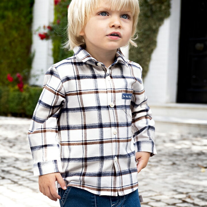 楽天市場】男の子 トップス ネルシャツ 長袖 アメカジ カジュアル  