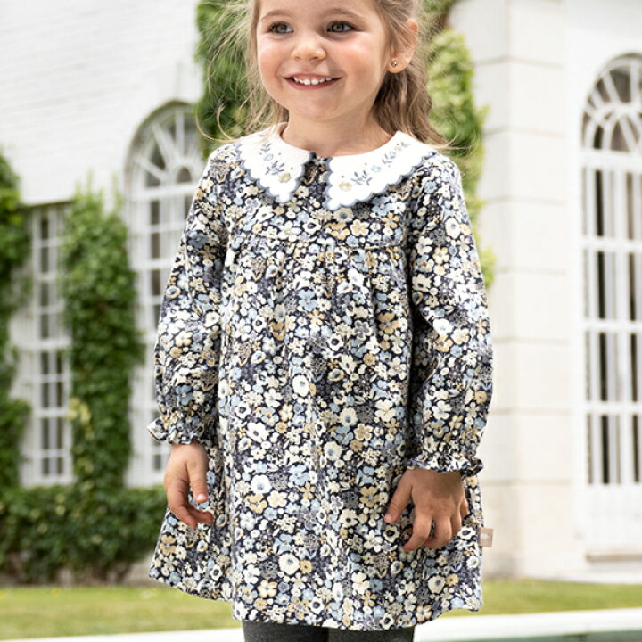 楽天市場】子供服 ワンピース 女の子 リバティ 長袖 襟付き スカラップ  