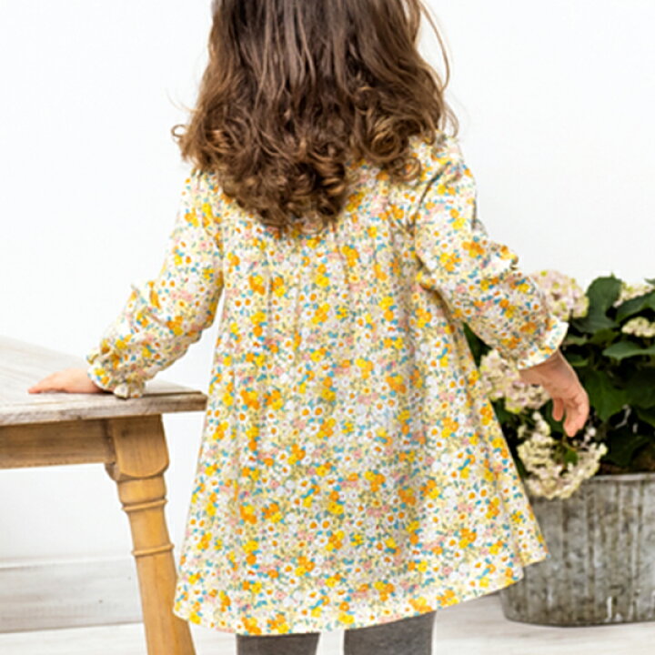 楽天市場】女の子 シャツ ブラウス 前開き ワンピース 長袖 花柄 A  