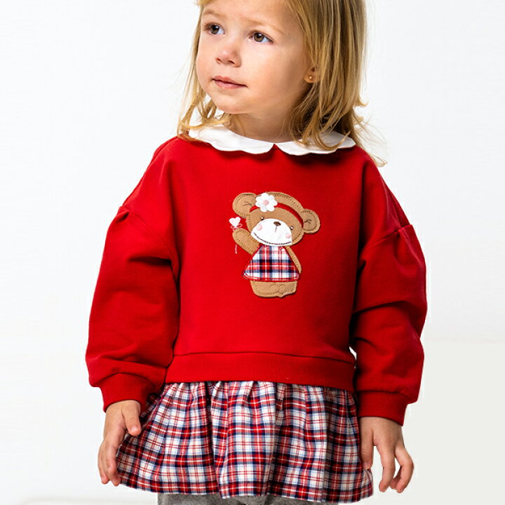 楽天市場 子供服 女の子 ワンピース 長袖 春秋 チェックスカート くま 70 80 90 100 110 1 130 140 Cm Dbm Dave Bella デイブ ベラ シンプル 上品 アーバン ミニ スタイル
