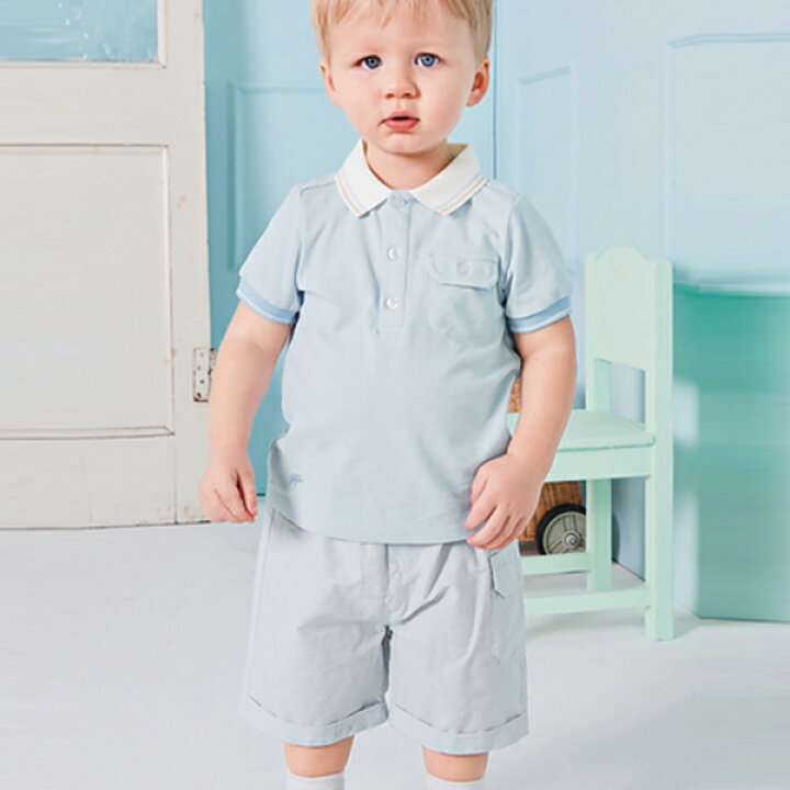楽天市場】男の子 キッズ 子供服 セットアップ 半袖 ポロ ポロシャツ  