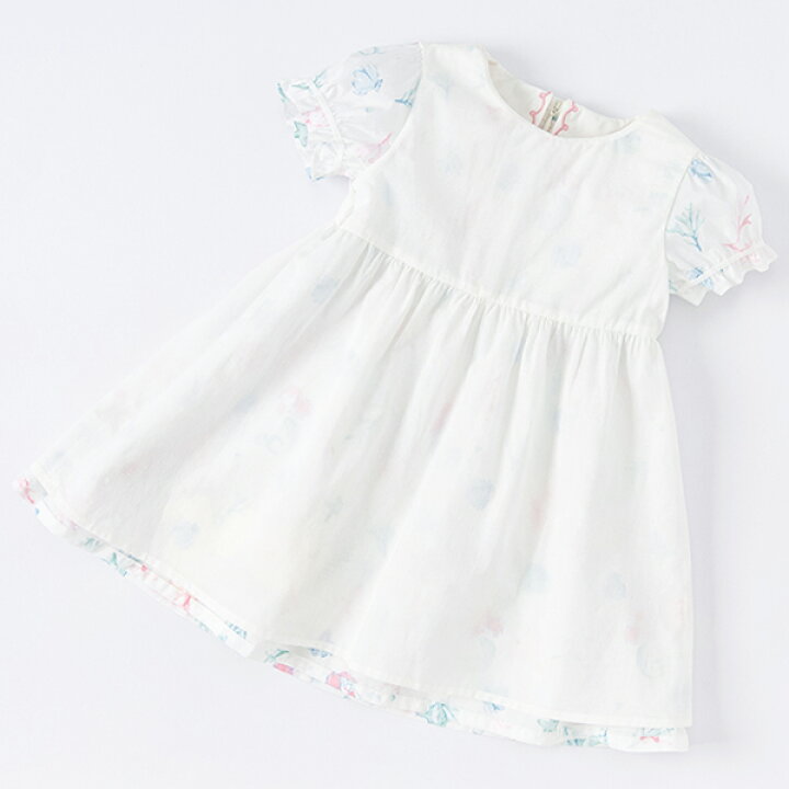 楽天市場 女の子 ワンピース キッズ 子供服 半袖 ホワイト 襟付き 貝殻 シェル マーメイド お出かけ 食事会 通学 通園 保育園 幼稚園 春 夏 秋 70 80 90 100 110 1 130 Cm Db Dave Bella デイブベラ デイブ