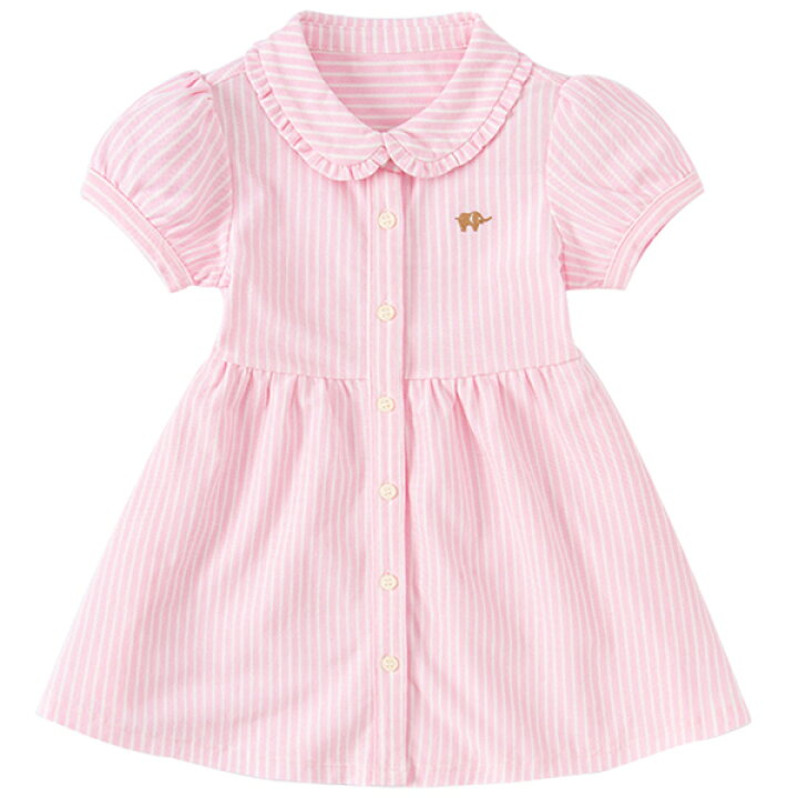 楽天市場 女の子 ワンピース キッズ 子供服 半袖 ポロワンピース 鹿の子 ピンク ストライプ 襟付き お出かけ 食事会 フォーマル 通学 通園 保育園 幼稚園 春 夏 秋 70 80 90 100 110 1 130 Cm Db Dave Bella デイブベラ デイブ