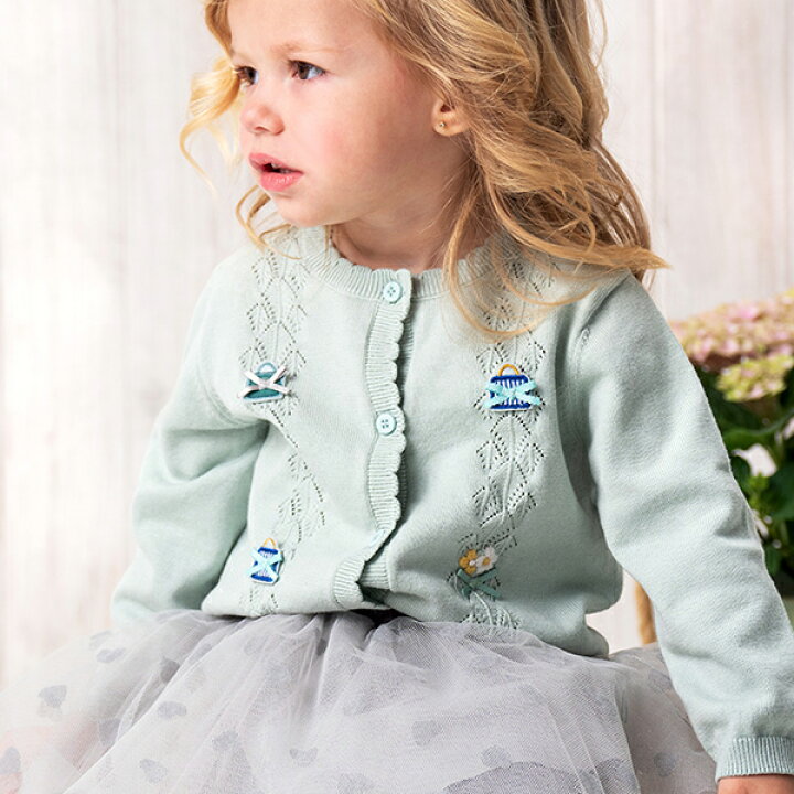 楽天市場 女の子 カーディガン セーター トップス 子供服 長袖 春 秋 70 80 90 100 110 1 130 Cm Dbj Dave Bella デイブ ベラ シンプル 上品 アーバン ミニ スタイル