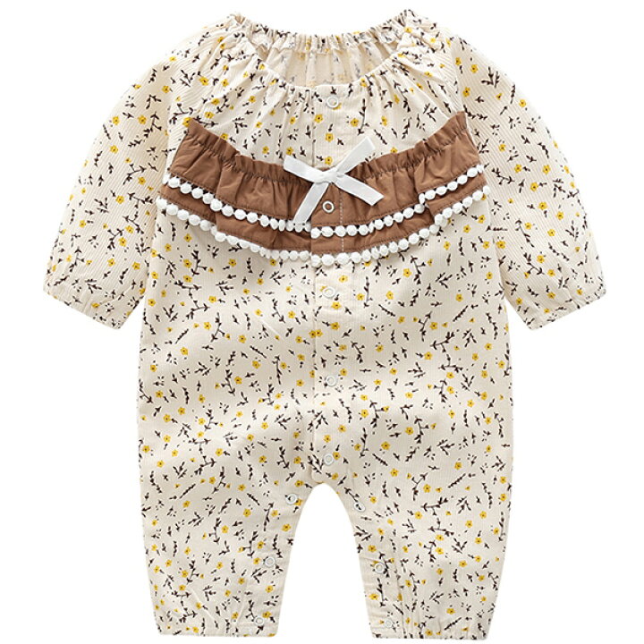 楽天市場 ベビー服 女の子 ロンパース カバーオール 長袖 花柄 春 秋 60 70 80 Cm Hyc Modomoma シンプル 上品 アーバン ミニ スタイル