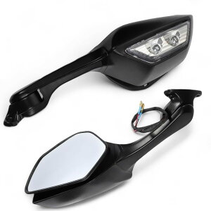 Kanoan Ninja ZX-10R ZX10R H2 �p �o�C�N�~���[ LED���C�g�t�� �o�b�N�~���[ �J���T�L �j���W�� �I�[�g�o�C ���[�^�[�T�C�N���~���[ �J�X�^�� �p�[�c �O�� ���E�Z�b�g �u���b�N �ėp�i �ЊO�i