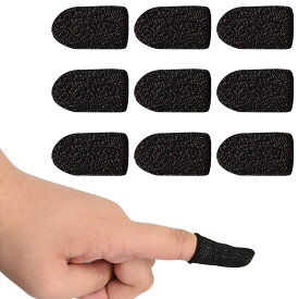 スマホゲーム用指サック タッチパネル 指カバー 高感度 耐摩耗性 通気性 手汗対策 10個セット (グレー)