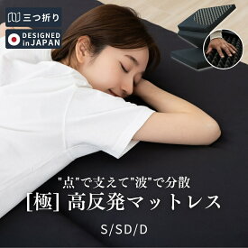 【楽天1位獲得★高評価4.5以上】 マットレス シングル 高反発 三つ折り 三つ折 極厚 10cm 150N プロファイル 凹凸 体圧分散 折りたたみ 折り畳み ベッドマットレス ベッド マット 敷き布団 布団 竹炭 ウレタン 消臭 通気性 コンパクト 収納 一人暮らし 黒 ブラック 寝具