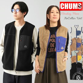 アウター チャムス CHUMS ボンディング フリースノーカラーベスト ( ch04-1475 ) マイクロフリース Bonding Fleece No Collar Vest 防風性 保温性 防寒 インナー メンズ レディース ジャンパー ブルゾン キャンプ アウトドア 登山 おしゃれ アーベン 普段使 実用的 2025年