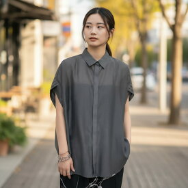 クロッシェ シアーブラウス CLOCHE ( 51285681 ) 襟デザイン ゆったりデザイン シアートップス 半袖シャツ レディース カジュアル キレイめ おしゃれ アーベン 楽天