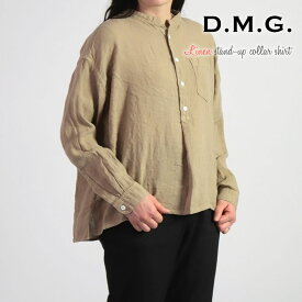 スタンドカラーシャツ ドミンゴ DMG プルオーバーワイドシャツ フレンチリネンキャンバス スタンドカラーシャツ ( 16-720l ) D.M.G 日本製 カジュアル 麻 洗いざらし ブラウス トップス レディース 送料無料 ディーエムジー おしゃれ アーベン 普段使い 実用的 2024年