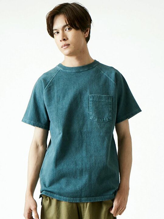【クーポン2点で5%OFF】GOOD ON グッドオン メンズ ラグラン 半袖 ショートスリーブ ポケットTシャツ(gost1101) ショートスリーブ ピグメントダイ 後染め Tシャツ カットソー クルーネック ホワイト 黒 ブラック ネイビー 楽天 アメカジ おしゃれ アーベン ... 日本製 GOODON 後染め ラグランTee L 水色 無地 7分袖