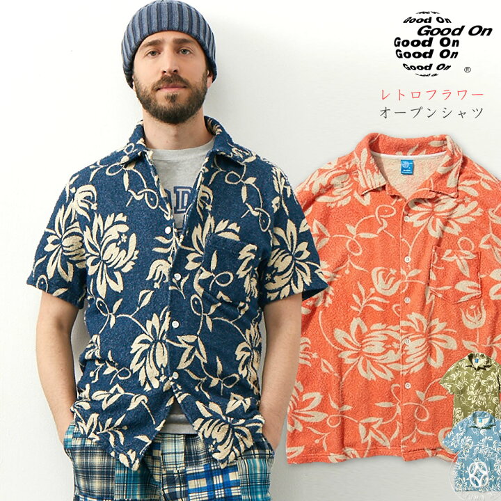 楽天市場】半袖 シャツ GOOD ON グッドオン レトロフラワーダブル 