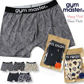 ボクサーパンツ ジムマスター Gym Master 覆面レスラー ハッピーペイントボクサーパンツ g257757 アンダーウェア 下着 インナー メンズ レディース ユニセックス ペアパンツ お揃い 速乾 伸縮 かわいい ギフト メンズ gymmaster アーベン おしゃれ 春夏スタイル_gym_mib