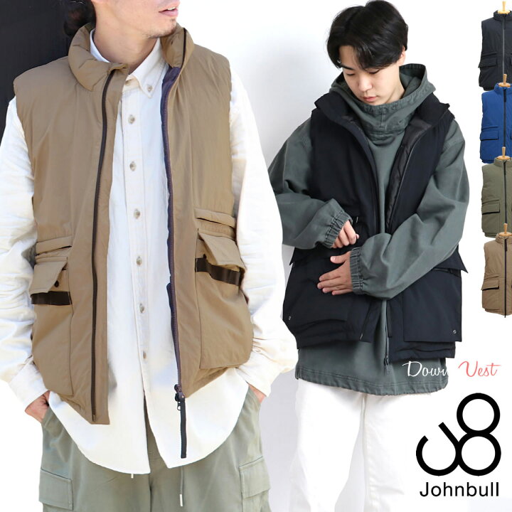 楽天市場】ジョンブル メンズ Johnbull マットナイロン ダウンベスト 